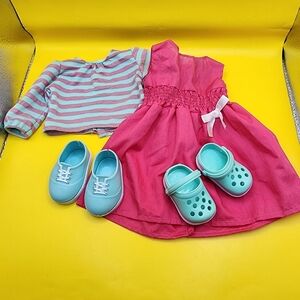 Our Generation OG 18" Doll Clothes Dress Shoes Shirt Sandals